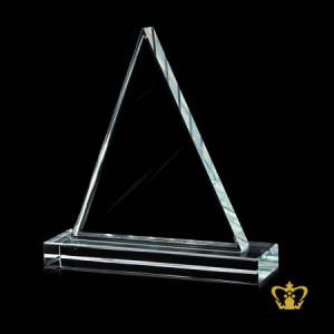 Handcrafted-Crystal-Triangle-Trophy-Stands-On-Clear-Crystal-Base-Customize-Text-Engraving