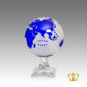 Artistry-Crystal-Globe-Trophy-in-Blue-Toned-with-Intricate-Detailing