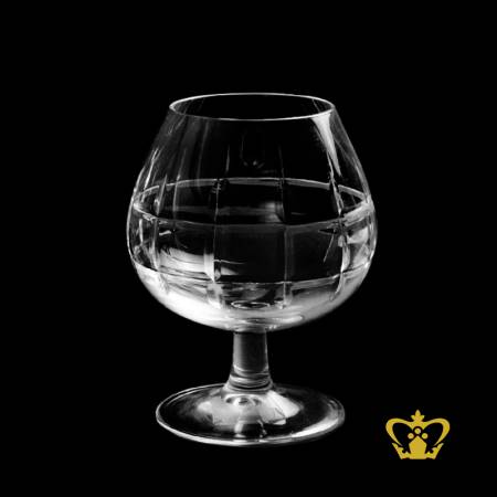 Classic-short-stemmed-brandy-snifter-with-square-cut-pattern