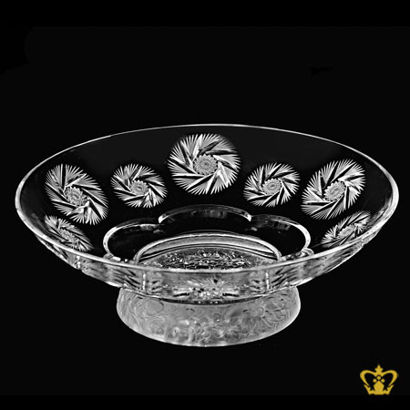 Stunning-gleaming-frost-footed-crystal-centerplate-with-intense-handcrafted-pattern