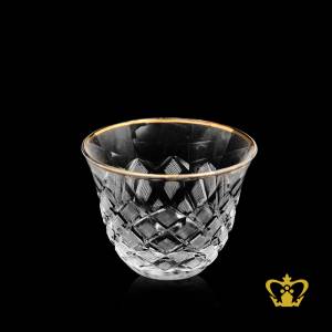 Crystal-Arabic-coffee-cawa-cups-with-handcrafted-cutting-patterns-and-gold-border