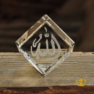 Islamic-Occasions-Gift-Arabic-Word-Calligraphy-Allah-Muhammed-Rasul-Allah-and-the-Holy-Kaaba-Engraved-Three-Faced-Tilted-Crystal-Cube-Customized-Ramadan-Eid-Religious-Souvenir