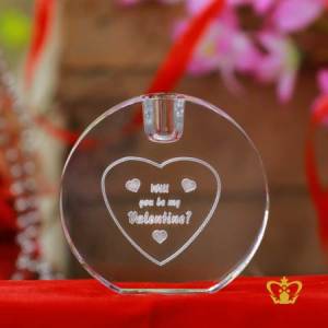 Crystal-Candle-Stand-heart-shape-laser-engraved-with-text-Will-you-be-my-valentine-gift-2d-3d-customized-personalized-text-word-engrave-etched-printed-gift-special-occasion-for-her-for-him-valentines-day-wedding-