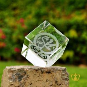 Muhammed-Rasul-Allah-Arabic-Word-Calligraphy-Laser-Engraved-Tilted-Crystal-Cube-Islamic-Occasions-Religious-Ramadan-Gift-