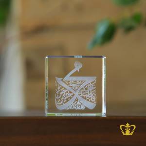 Ramadan-Souvenir-Islamic-Occasions-Eid-Gift-Religious-Pure-Panjtan-Laser-Engraved-Customized-Crystal-Cube-Arabic-Word-Calligraphy