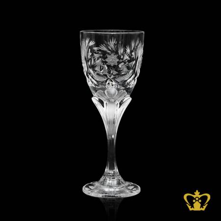Hand-crafted-Liquor-Crystal-Glass-with-Twirling-star-deep-leaf-petal-cuts-Special-occasion-gift-6CL