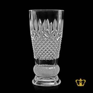 Voguish-elegant-handcrafted-crystal-vase-with-imperial-frosted-diamond-and-leaf-pattern-lovely-decorative-gift
