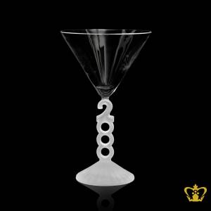Alluring-crystal-martini-glass-with-text-engraving-and-numbers-frosted-long-stem