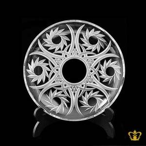 Manufactured-Artistic-Crystal-Centre-Plate-with-Intricate-Design-including-Stand