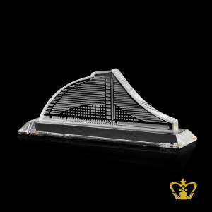 Crystal-replica-of-Jumeirah-Beach-Hotel-with-crystal-bevel-base-custom-logo-text-a-famous-hotel-in-UAE