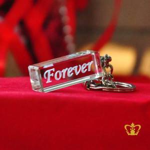 Crystal-rectangle-key-chain-2D-laser-engraved-text-Forever-printed-customize-personalize-etched-laser-Birthday-graduation-friends-family-giveaway-gifts-for-her-for-him-valentines-day
