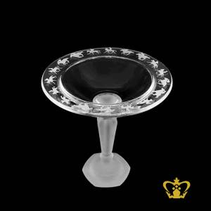 Footed-crystal-bowl-engraved-horse-riding