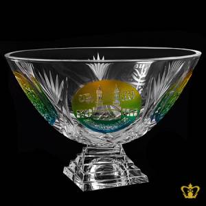 Lovely-footed-Islamic-colorful-crystal-bowl-handcrafted-with-lovely-cuts-Arabic-Quran-verse-calligraphy-holy-Kaaba-engraved-Ramadan-Eid-religious-occasions-gift