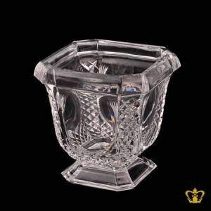 Crystal-champagne-footed-bucket-adorned-with-diamond-hand-carved-pattern-