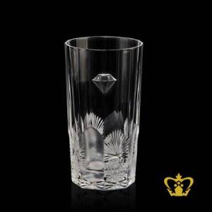 Traditional-crystal-tall-highball-glass-allured-with-classic-frosted-deep-pattern-12-Oz
