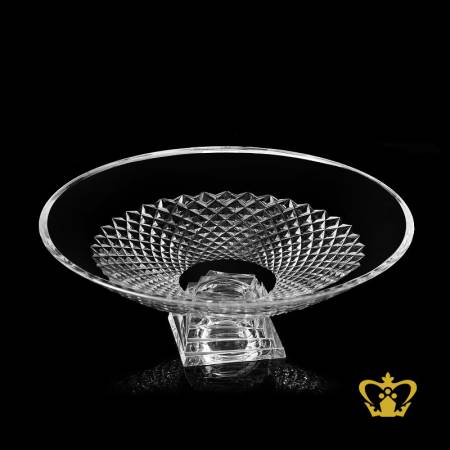 Elegant-versatile-footed-sophisticated-crystal-bowl-adorned-with-traditional-handcrafted-diamond-intense-pattern