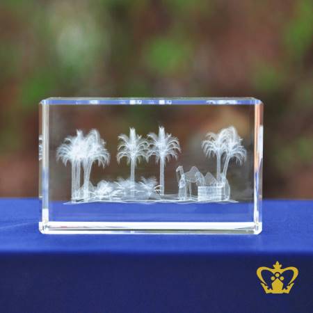 UAE-Dubai-Oasis-in-the-desert-3D-laser-engraved-crystal-cube-with-camel-palm-tree-Arabic-man-a-traditional-souvenir-Gift