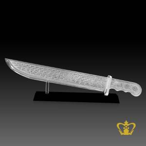 Asma-al-husna-arabic-word-calligraphy-engraved-Islamic-Crystal-dagger-replica-with-black-base-religious-occasions-souvenir-ramadan-eid-gifts-