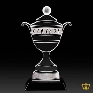 Personalized-Crystal-Cutout-of-Golf-Cup-Trophy-stands-on-Black-Base-Customize-Text-Engraving-Logo