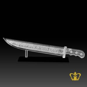 Sura-Al-Fatiha-Arabic-word-calligraphy-engraved-Crystal-dagger-replica-with-base-Islamic-religious-occasions-souvenir-ramadan-eid-gifts