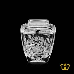 Handmade-artistic-crystal-sugar-box-with-intricate-cuts