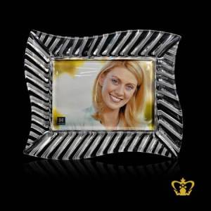 Artistry-Crystal-Photo-Frame-with-Intricate-Detailing-on-Edge-and-Custom-Photo