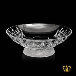 Alluring-crystal-centerplate-with-lovely-frosted-base-handcrafted-ornamented-gift