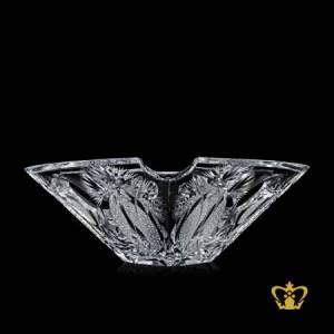 Contemporary-three-cornered-crystal-Bowl-enhanced-with-handcrafted-vintage-timeless-pattern