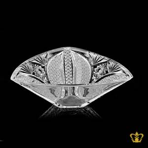 Magnificent-crystal-bowl-adorned-with-vintage-intense-handcrafted-star-leaf-elegant-pattern-decorative-gift