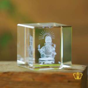 Religious-spiritual-holy-gift-Ganesh-3D-laser-engraved-Indian-festival-Diwali-celebration-Hindu-god-crystal-cube