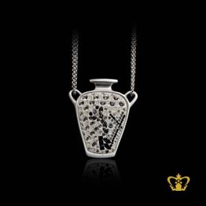 Elegant-silver-crystal-vase-pendant-charming-gift-for-her