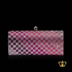 Ladies-purse-embellished-with-clear-and-pink-crystal-diamond-gorgeous-gift-for-her
