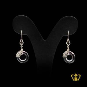 Silver-rhodium-plated-earring-round-purple-exquisite-jewelry-gift-for-her