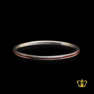 Lovely-silver-bangle-inlaid-with-red-crystal-diamond-precious-gift-for-her