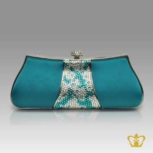 Ladies-purse-blue-color-embellished-with-clear-and-blue-sparkling-crystal-stone-gorgeous-gift-for-her