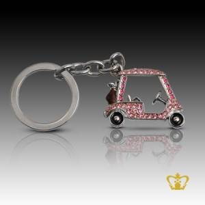 Golf-buggy-key-chain-inlaid-with-crystal-stones-perfect-gift