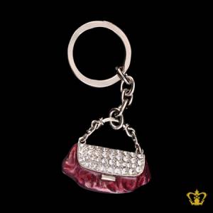 Ladies-bag-key-chain-inlaid-with-crystal-stones-perfect-gift-for-her