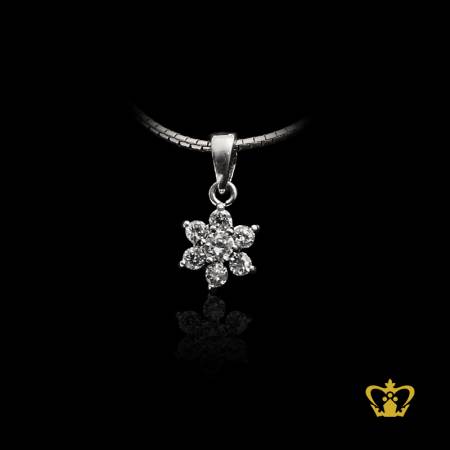 Bloom-crystal-flower-silver-pendant-elegant-lovely-gift-souvenir-for-her