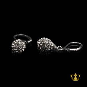 Dangling-sparkling-drop-earring-inlaid-with-gray-crystal-diamond-elegant-gift-for-her