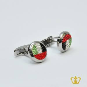 Metal-cufflink-embellished-with-crystal-diamond-UAE-flag-color