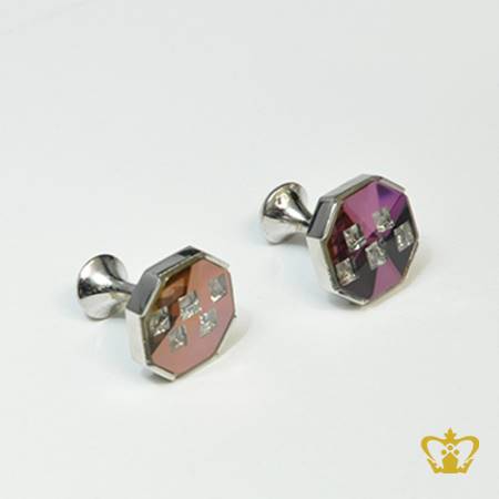 Metal-cufflink-octagon-embellished-with-crystal-diamond