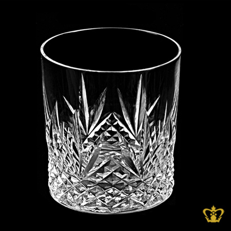 Classic-design-sparkling-wedge-and-diamond-cuts-rising-from-bottom-around-crystal-whiskey-tumbler-10-oz