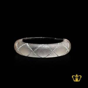 Cast-enamel-gray-bangle-embellished-with-clear-crystal-diamond