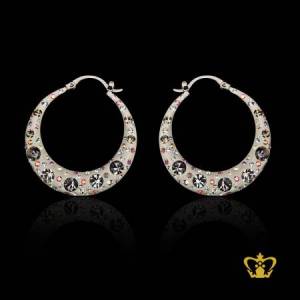 Glisten-round-white-earring-embellished-with-clear-crystal-diamonds-stylish-gift-for-her