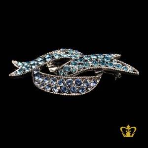 Crystal-brooch-bow-shape-embellished-with-sparkling-blue-crystal-diamond-lovely-gift-for-her