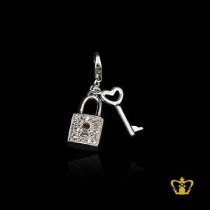 Silver-key-and-lock-charm-for-bracelets-lovely-gift-for-her