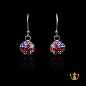 UK-flag-ball-earring-embellished-with-red-blue-and-clear-crystal-diamond