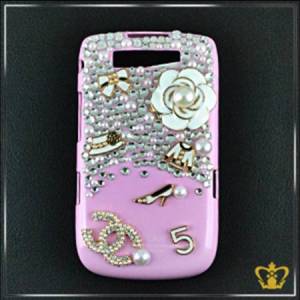 Blackberry-mobile-cover-case-embellished-with-crystal-diamond-and-flower-pearl