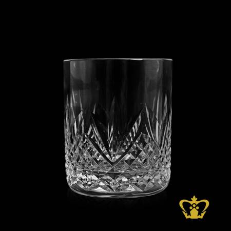 Classy-traditional-look-with-diamond-and-wedge-hand-cut-whiskey-Glass-11-oz