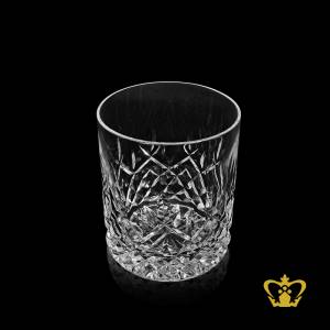 Vintage-look-crystal-spirit-tumbler-handcrafted-cuts-around-whiskey-glass-and-bottom-elegant-old-fashioned-design-11-oz